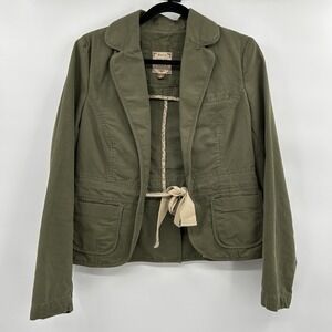 2006 Old Navy Womens Y2K Jacket Sz‎ M Green Utility Gilmore Girl Preppy Academia